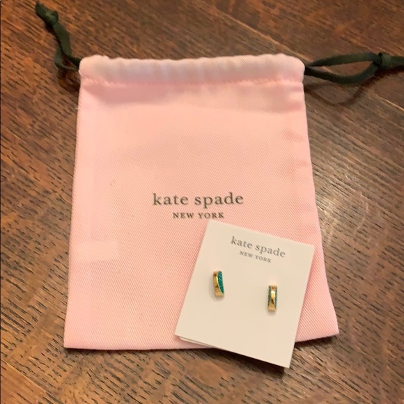 Kate Spade Earrings Sliced Scallops in Emerald ♠️ - Picture 2 of 4